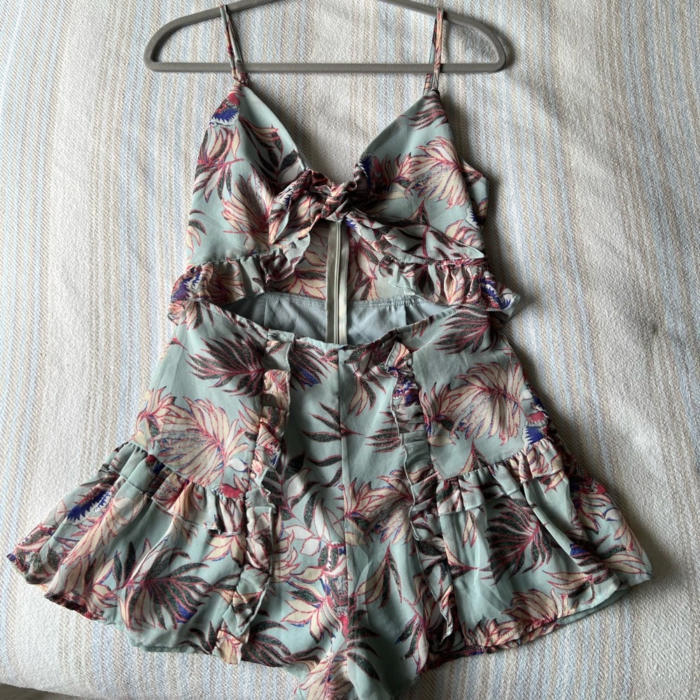 Blue Floral Romper